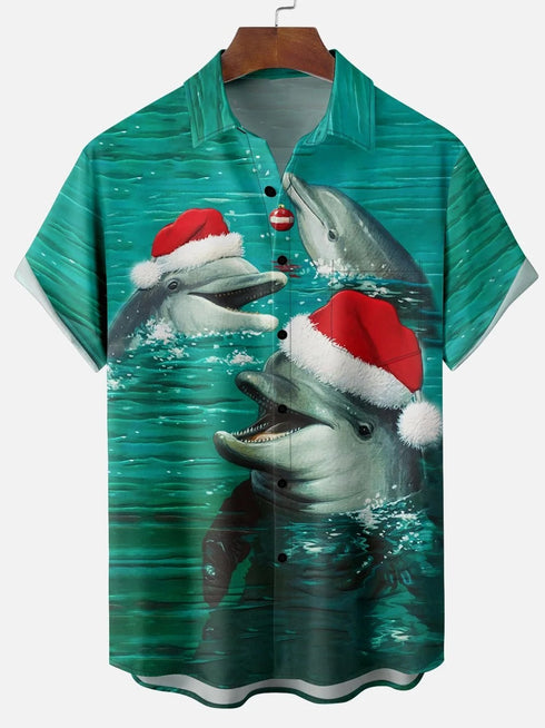 Men's Christmas Funny Graphic Short Sleeve Hawaiian Shirt